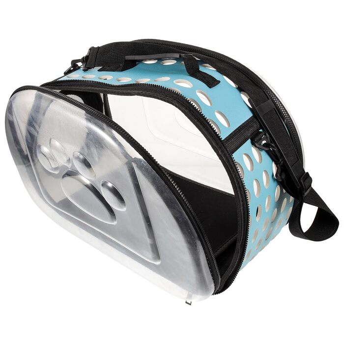 Транспортна сумка для котів POPETPOP: міцна, з прозорим корпусом, для подорожей та вигулів, блакитна