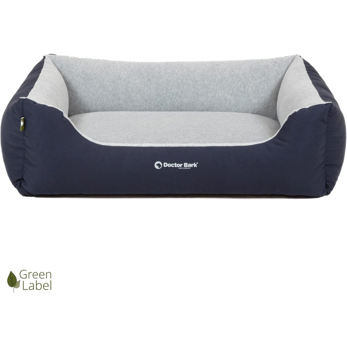 Ліжко для собак Doctor Bark Kleine Hunde - Корзина для собак М'яка та пухнаста - Миється, зносостійка, затишна - Виготовлено в Німеччині - GreenLabel (M - 86x65 см, Королівський синій)