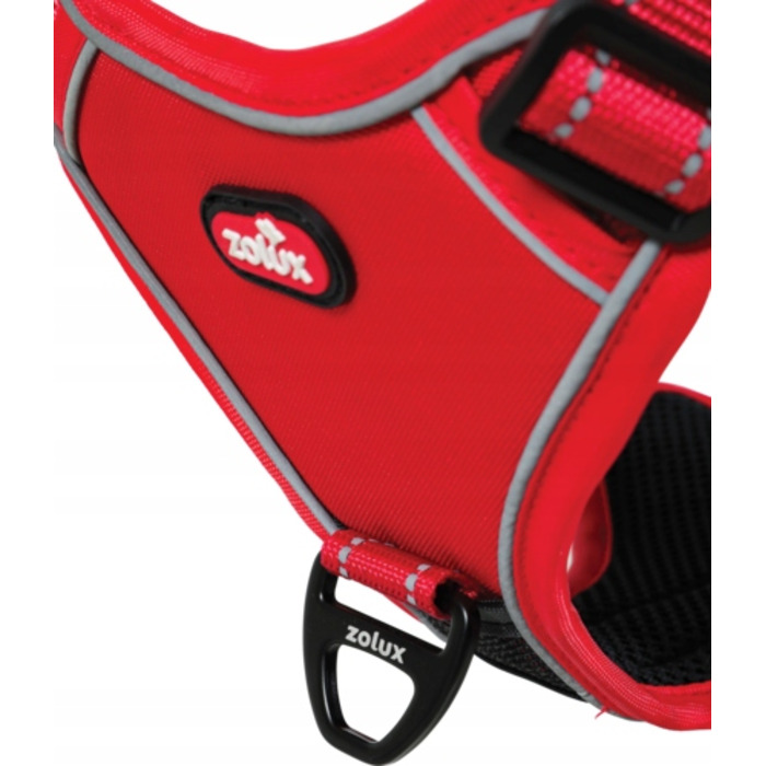 Шлейка для собак (розмір L), червона, з інтегрованою ручкою-поводцем + ласощі з лосося