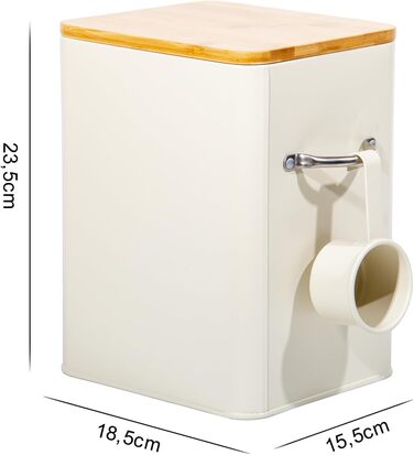 Контейнер для порошку GREELUE 6.5L з дозатором, коробка для миючого засобу, контейнер для корму, ящик для зберігання печива, кавових зерен, корму для тварин (Бежевий)