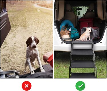 Складні сходи для собак Hacaroa - 5 сходинок, для великих собак, до 50 кг, з ручкою, антиковзаюча поверхня