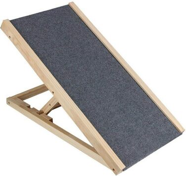 Рампа для собак DayPlus – пандус для авто, ліжка, дивану. З антиковзким покриттям, для великих собак до 150 кг, дерев'яна, складана (70x35cm)