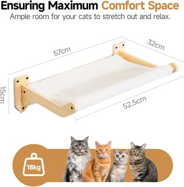 Кішка лежанка на стіну MEWOOFUN, 52x32 см, знімний чохол