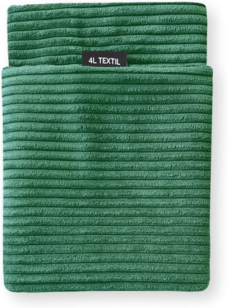 Ліжко для собак 4L Textil з Cordsamt, для великих та середніх собак, знімний та пральний чохол (Колір: Коричневий, Смужки). Замінний чохол (60x50 см), Зелений (смужки)