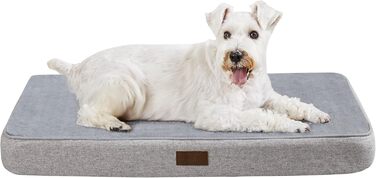 Ортопедичний лежак для собак середнього розміру, лежанка-матрац знімний водовідштовхуючий, з антиковзною основою, розмір M (76,2 x 50,8 x 7,6 см), сірий