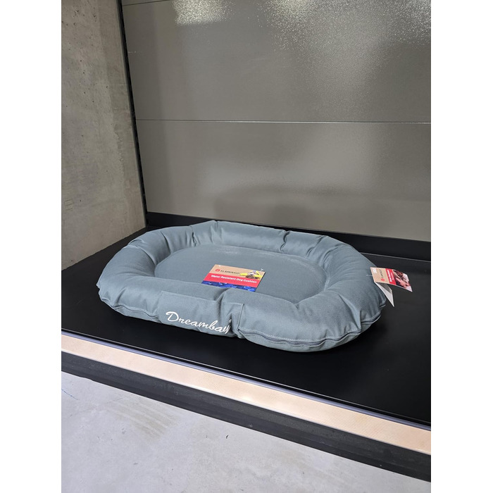 Кругле ліжко для собак Flamingo Dreambay, 100x75x15 см, зелене, підходить для лабрадорів, голден ретриверів, боксерів, далматинців