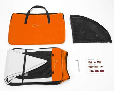 Портативний вольєр для тварин Pawer, 114x61 см, 8 панелей, оранжево-сірий, з можливістю персоналізації, 600D Oxford, для котів/собак/цуценят