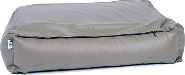 Софа для собак CopcoPet Paco з штучної шкіри, сіра, 110 x 90 см – Формоутримувана софа з м'яким шаром піни – Знімна та пральна наволочка – Легке у догляді лежак для великих собак XL 110 x 90 см, мокко