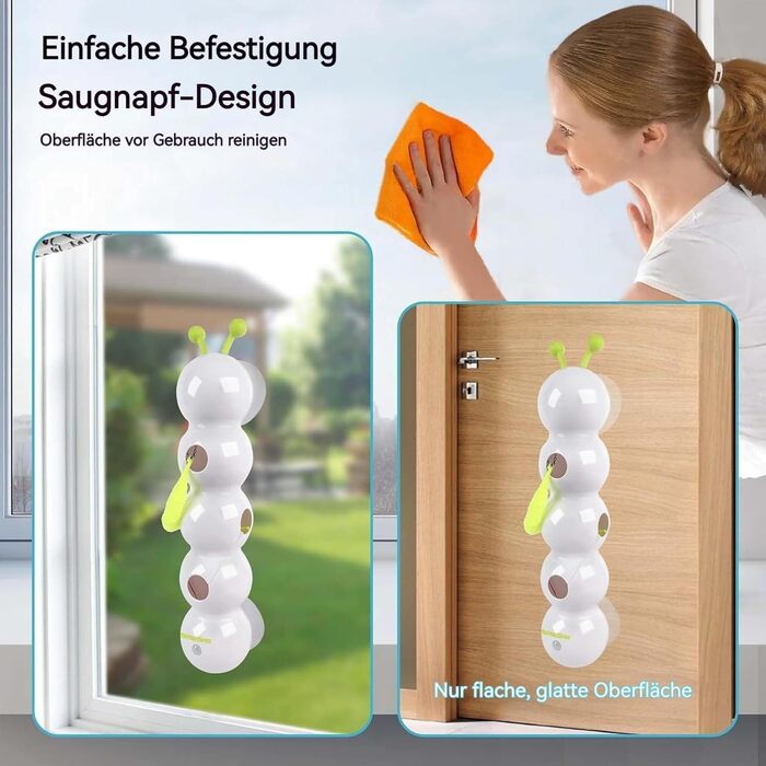 Інтерактивна іграшка для котів Vibbang Wusel Wurm: розумний черв'ячок з датчиками руху, кріплення на стіну/вікно, для котів середніх та маленьких порід