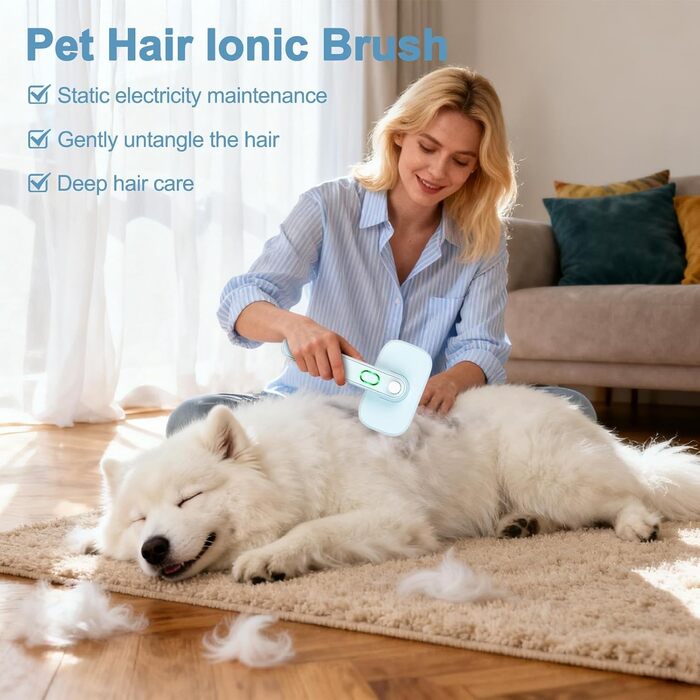 Щітка для видалення ворсу для собак і котів, самоочисна, для догляду за шерстю, масажна, для цуценят та кошенят