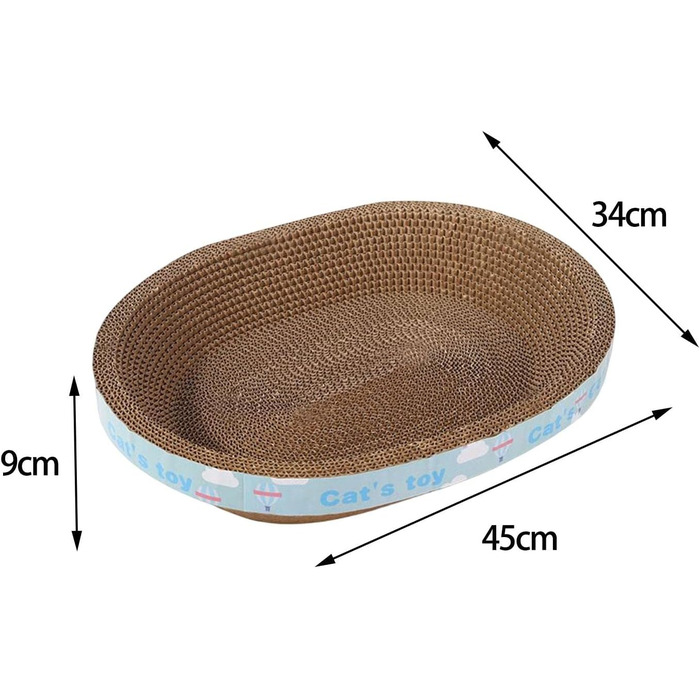 Килимок-клітка для котів Baoblaze Ovaler: іграшка-клітка з картону, лежанка, дряпалка для котів середніх та великих порід, 45x34x9 см