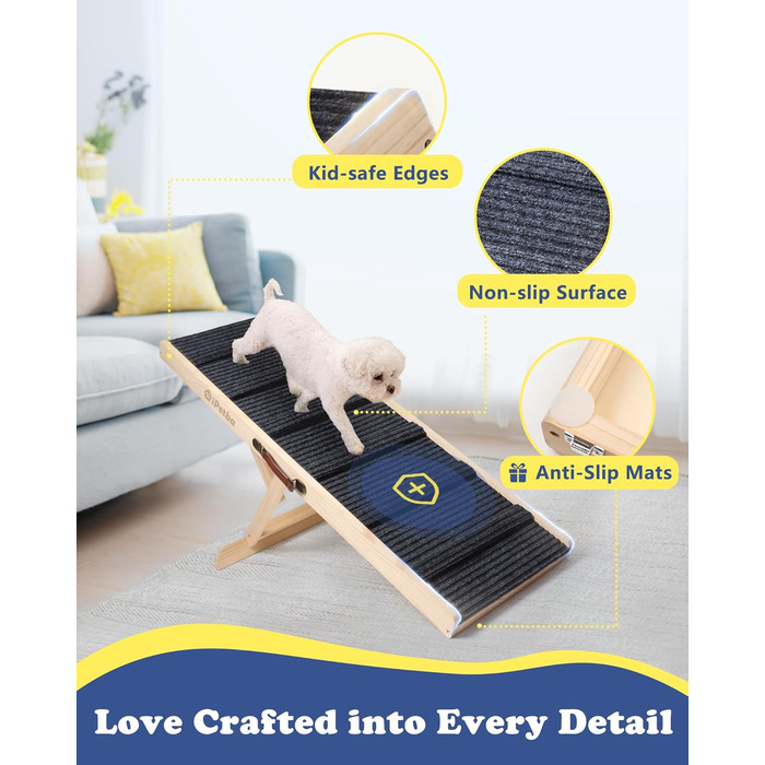 Рампа для собак та котів Hunderampe - складана, регульована, до 90 кг (внутрішнє використання до 35 кг)