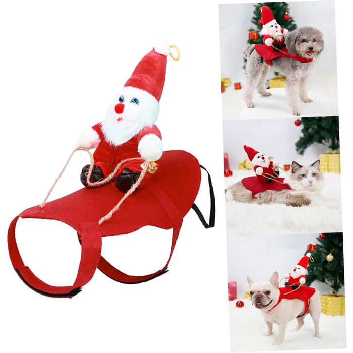 Костюм для собаки FRCOLOR: теплий зимовий наряд для собак та котів, костюм Святого Миколая, теплий зимовий одяг для тварин, розмір XL