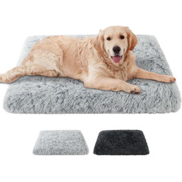 Крісло-лежанка для собак та котів Aomig, квадратне, плюшеве, 75x50x8 см, сірий колір