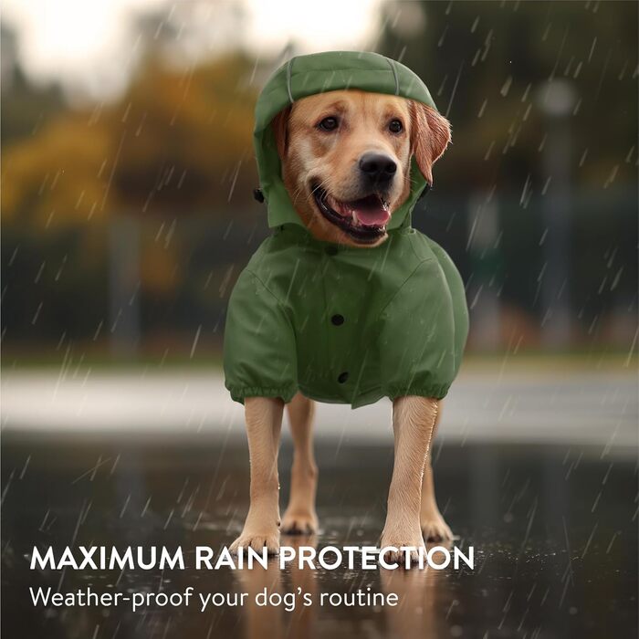 Дощовик для собак Navaris - водонепроникний дощовик для собак, зелений (XL)
