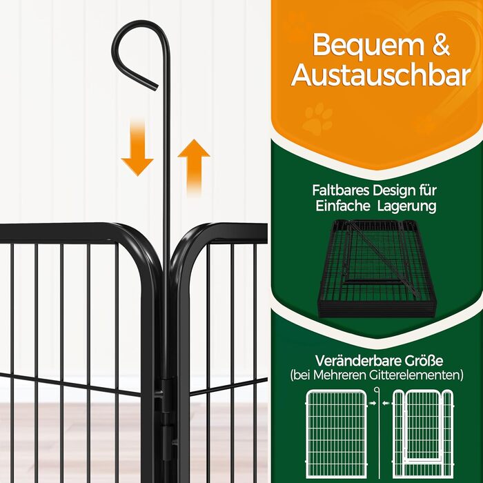 Клітка для цуценят Yaheetech з 24 елементів, 100 см, для дому та саду