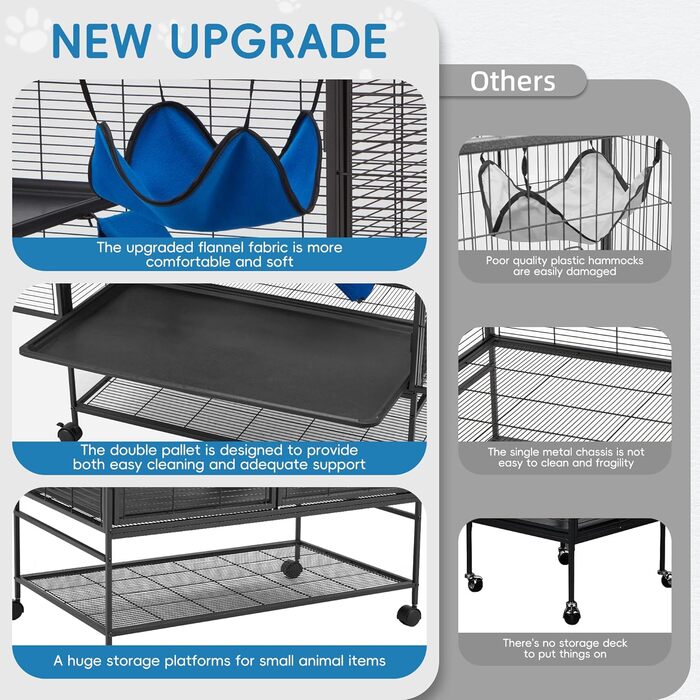 Клітка для хорягів та дрібних тварин Habutway, 2-ярусна, металева, 91x58x99 см