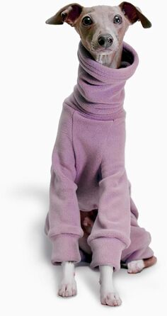 Теплий зимовий костюм для італійських грейхаундів (Whippet), фліс, цілісний, з коміром-роллером, фіолетовий, 2XL