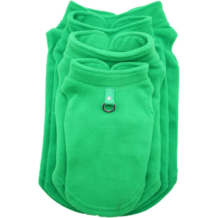 Тепла флісова куртка для собак: зимовий пуловер з кільцем для повідка, підходить для маленьких, середніх та великих собак. Колір: темно-зелений
