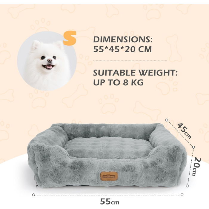 Крісло-лежанка для собак та котів Nobleza, 55x45x20 см, м'яке, знімний чохол, антиковзаюче дно