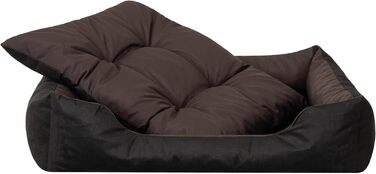 М'яке ліжко для собак та котів, 84x65 см, коричневе. Зручне, з піднятими бортиками, легко миється. Підходить для маленьких собак та котів.