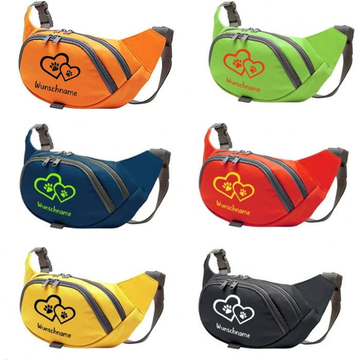 Персоналізована сумка для ласощів для собак з іменами та декором | Сумка для дресирування собак (Зелений/Блакитний)