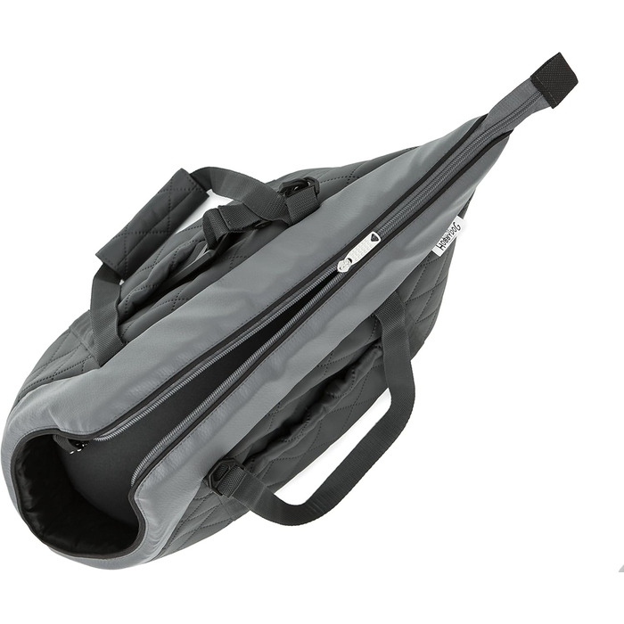 Сумка-переноска для собак і котів з штучної шкіри - переноска для маленьких тварин до 5 кг - сіра, 25 x 50 x 27 см