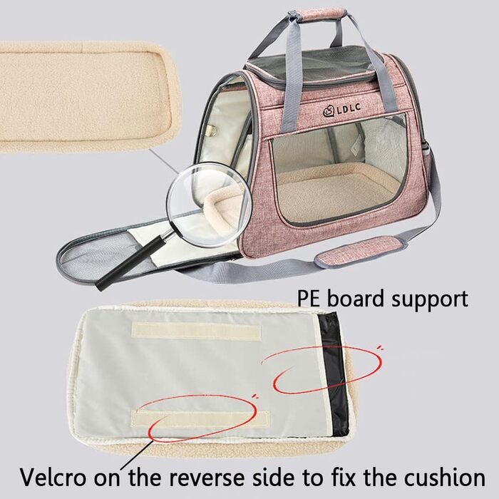 Транспортна переноска для кота та собаки, сумка-переноска для тварин, складана переноска для собак та котів, переноска для собак, переноска для собак в авто, дихаюча переноска для собак 45x25x34 см сіра