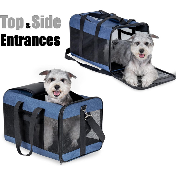 Транспортна переноска для собак та котів HITSLAM, складана, для подорожей, зелена/блакитна (M)