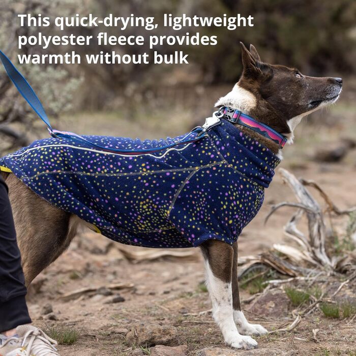 Тепла флісова куртка для собак RUFFWEAR Climate Changer Galaxy, розмір L – преміум жилет на блискавці для прогулянок і бігу, універсальна для всіх сезонів