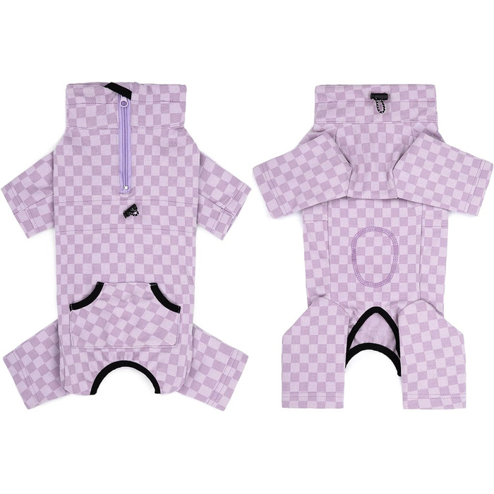 Теплий зимовий одяг для собак: флісовий теплий костюм, піжама, оверсайз, роллю, для маленьких та середніх собак, колір фіолетовий, розмір L
