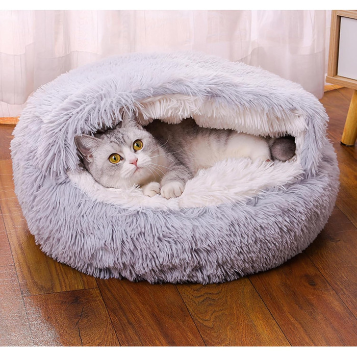 Кругле ліжко-бункер для собак та котів, 50 см, м'яке, зручне, легко миється | LOMUG