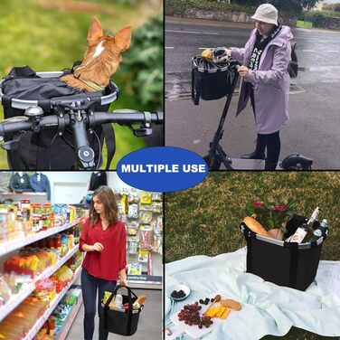 Фаркоп на велосипед, кошик на кермо, кошик для електровелосипеда, знімний, для собак та котів, для дорослих