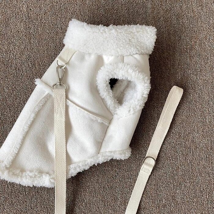 Теплий зимовий халат для собак з флісу, бавовна, захист від вітру, коричневий, розмір M