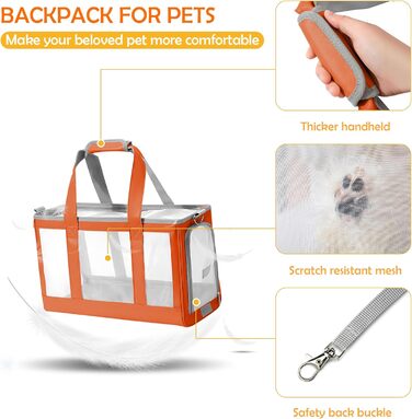 Транспортна сумка для собак та котів ALLSOPETS - дихаюча переноска для цуценят, котів. Переноска для тварин з виймальною підстилкою. Ідеальна для подорожей, кемпінгу та прогулянок. (Червона)