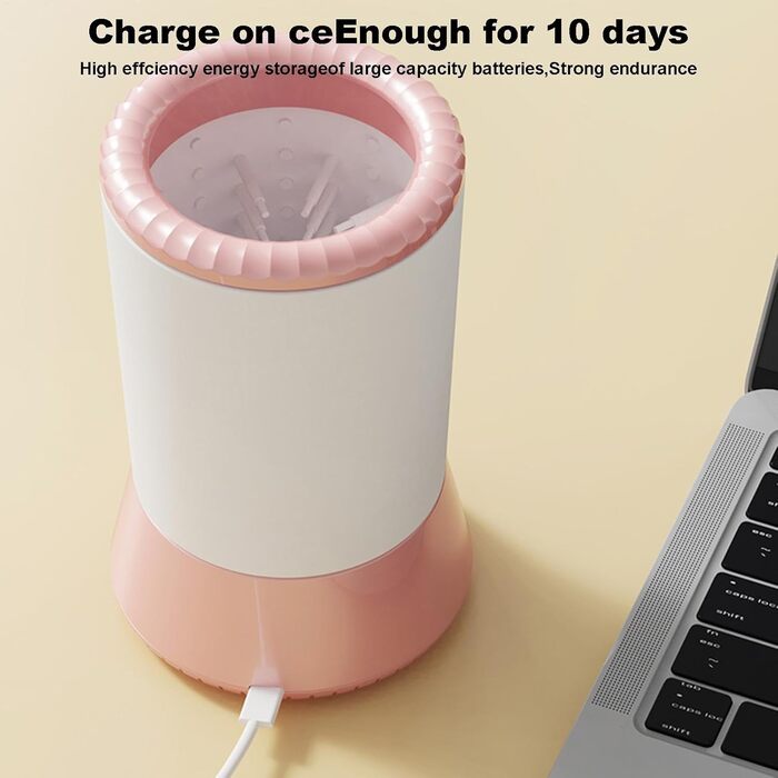 Автоматичний очищувач лап для собак, USB-зарядний, з м'якого силікону, 360° обертання, масаж лап, білий/рожевий
