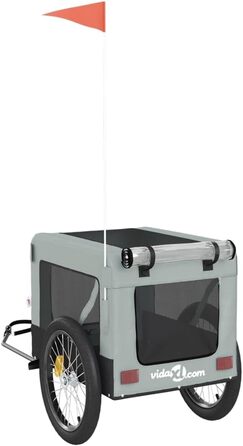 Причіп для велосипеда для собак, сірий та чорний, Oxford-Gewebe & Eisen, для собак та котів