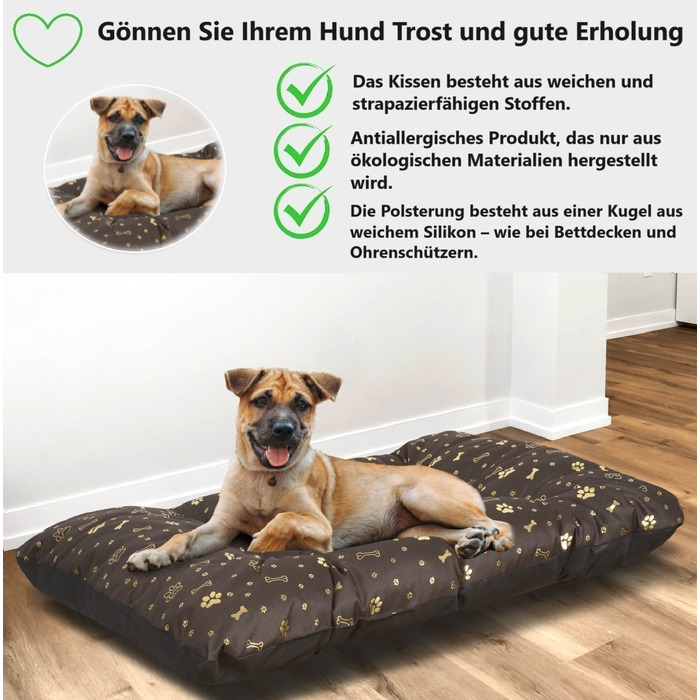 Крісло-ліжко для собак King Dog XL (120x80 см) коричневе, водонепроникне, миється, з оксфордської тканини