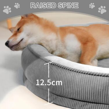 Ортопедичне ліжко для собак, 75x60x12.5 см. М'яке ліжко для середніх собак та котів, знімний та пральний килимок, антиковзаюча підкладка, кошик для собак з кордом та флісом, темно-сірий колір