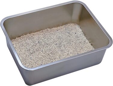 Набір для туалету котів KUNWU, нержавіюча сталь, 60x40x15 см, для котів, собак та кроликів, антикорозійний, легко чиститься, довговічний (XL)