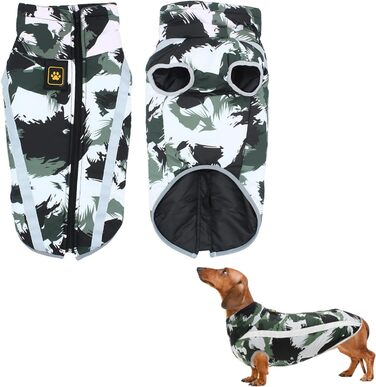 Водонепроникний собачий теплий зимовий плащ/жилет для собак. З обладнанням, світловідбиваючими смугами. Середній/великий розмір. Вітро- та снігозахисний. Кольори: білий/чорний. Розмір 3XL.