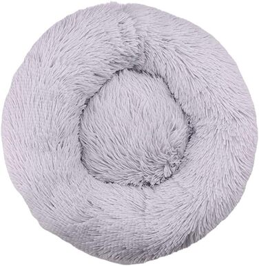 Кругле ліжко для собак та котів Chickw11, тепле м'яке ліжко-подушка Donut, миється, з антиковзною основою, сірий, 70 см