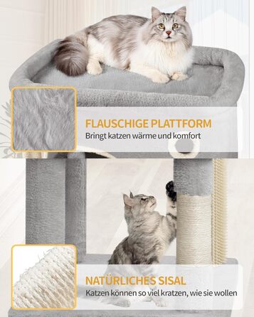 Драбина-кіготь для котів Hzuaneri, 178 см, XXL, сірий