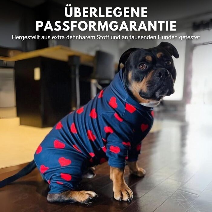 Піжама для собак Spark Paws з м'якого 4-х сторонного матеріалу, для відновлення після операції, спальний костюм-комбінезон для малих, середніх та великих собак, серця, розмір 2XL (16-25 кг)