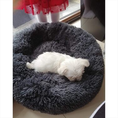 Кругле ліжко для собак, чорне, Ø 50 см. М'яке, ортопедичне, з неслизьким покриттям. Підходить для середніх собак. Легко миється.