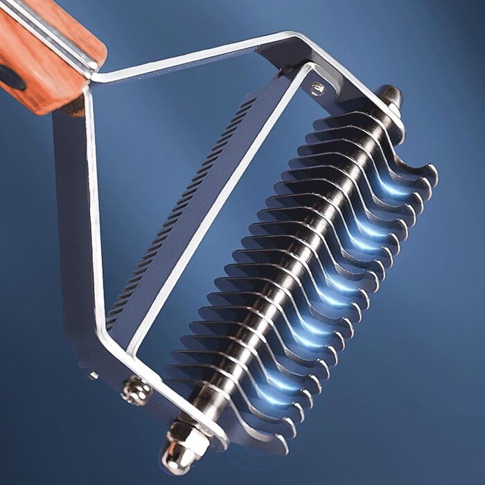 Професійна щітка-розпушувач для собак: двостороння, для видалення ковтунів та шерсті