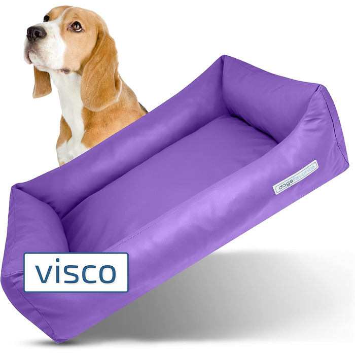 Ліжко для собак з віскоеластичним матрацом - миється, преміум-якість, розмір L (115 x 85 см), XL (130 x 95 см), колір: фіолетовий