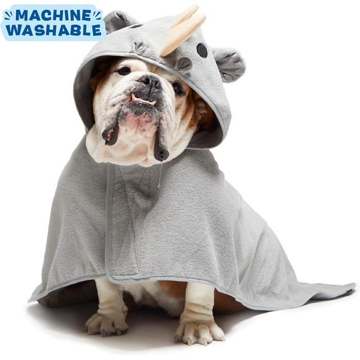 Рушник для собак BarkBox – халат, швидковисихаючий, розмір S (Носоріг, Medium)