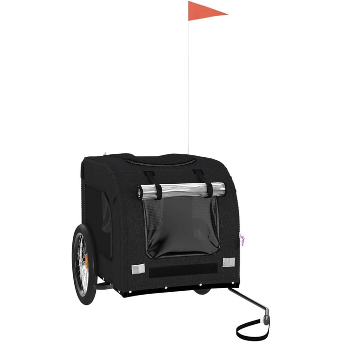 Причіп для велосипеда для собак, чорний, Oxford-Gewebe та залізо, LH24839