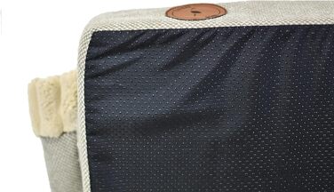 Лягу для собак середнього розміру, ортопедична матрац для собак, м'яке ліжко для тварин з капюшоном, неслизьке, пральне, з блискавкою (Бежевий, 70 x 60 x 8 см)